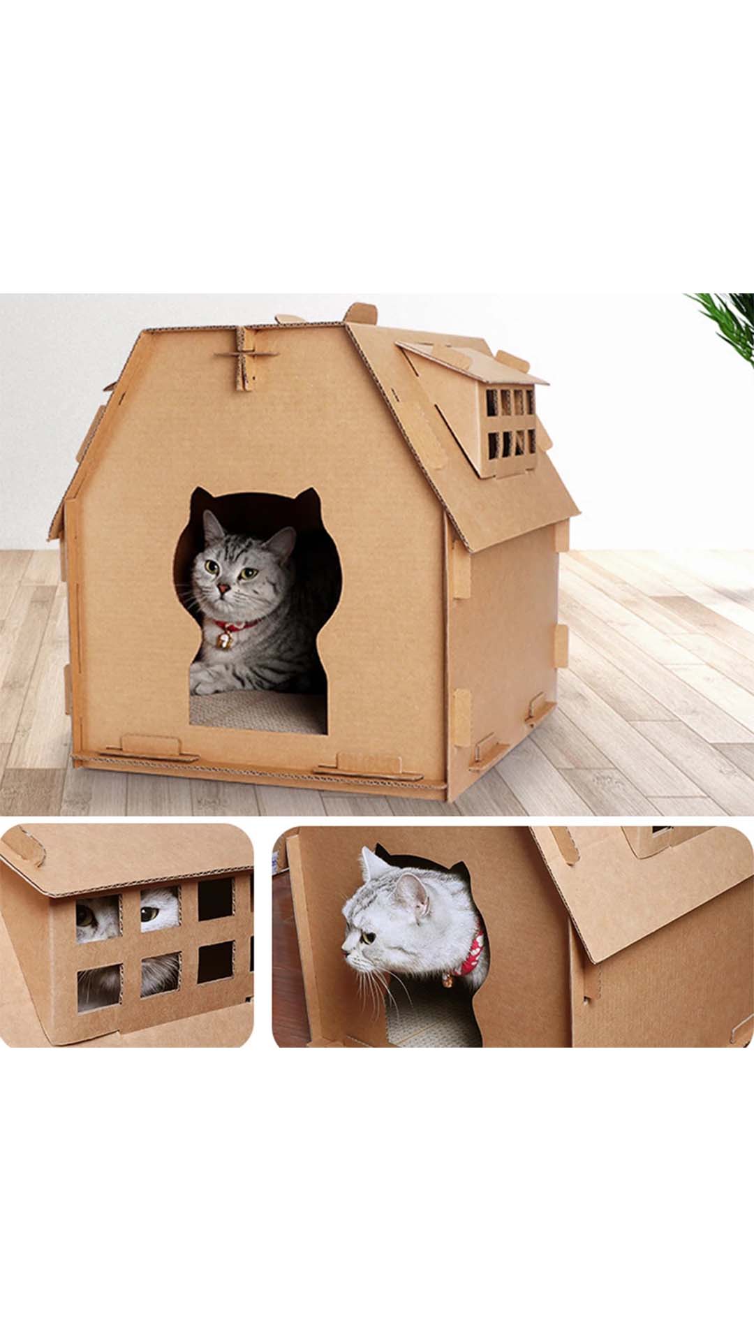 casa para gatos de carton + pdf